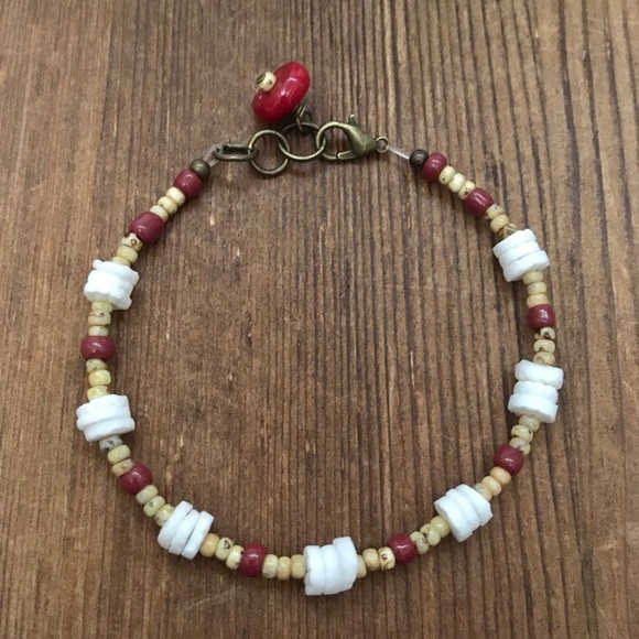 Men's Puka Shell 8 Inch Beaded Bracelet,  Handmade Men's Bracelet - Picture 4 of 6